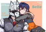 Lycaon and Belle hug
