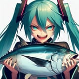 hatsune miku fish eat predatory