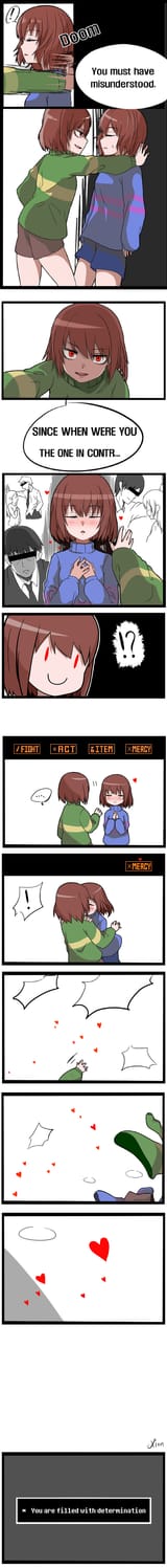 Frisk Goes Doki Doki Over Chara