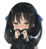 HD-wallpaper-anime-anime-girls-long-hair-portrait-dark-hair-white-background-blushing-hands-in-hair-twintails-embarrassed-hair-ornament-green-eyes-covering-mouth-holding-hair-looking-at-viewer-azuuru