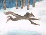 Morrowind Werewolf — DeviantArt user Deridoveli, 2009, watercolour on paper. Description_ _My werewolf in morrowind, running through the snow._