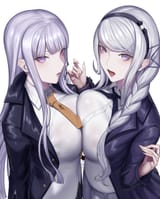 __kirigiri_kyoko_and_kirifuji_nozomi_danganronpa_and_1_more_drawn_by_kumiko_shiba__827a24e5f200c79e0bbe24dbb8ed1784