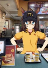 the mask stays on whilst putting fries in the bag