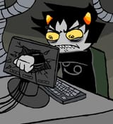 Karkat punching through his monitor