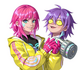 Mae holding Fake Mae&#039;s head