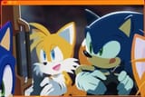Sonic and Tails playing video game