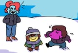 Wearing a big scarf