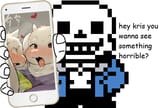 Sans shows Kris a photo realistic depiction of his mother fucking his brother in the ass