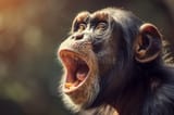 face-surprised-screaming-monkey-profile-green-foliage-background-nature-zoo-action-expression-looks-face-310590068