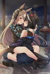 yande.re 1011247 sample animal_ears dress heels hmax kitasan_black_(umamusume) satono_diamond_(umamusume) tail thighhighs uma_musume_pretty_derby yuri