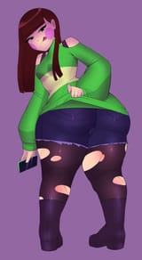 chara wearing fucked up pants
