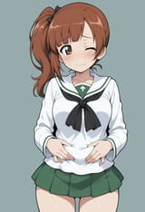 00488-3084881138-masterpiece, best quality, igarashi kyoko, girls und panzer, 1girl, solo, ooarai school uniform, (microskirt_1.2), hands on own