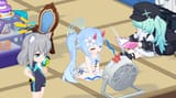 hanging out by the fan_ very cute