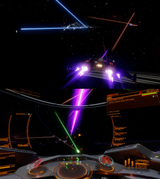 Elite Dangerous Python Cap ship Community Goals lightshow beam lasers