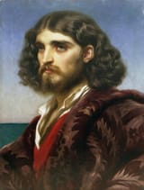 1748806704534136 Frederic Leighton (Scarborough, North Riding of Yorkshire, England, U.K. 1830-1896 Kensington, County of London, England, U.K.) An Italian Man - Oil on Canvas c.1864