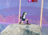 Devilish creature drinks the blood of her brethren while the battle rages on below her