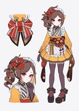 gelbooru.com 12202284 1girl absurdres alternate_costume apron black_gloves black_shoes blonde_hair blush full