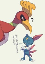 __ho_oh_and_sneasel_pokemon_drawn_by_komame_st_beans__5afc1fed409ae41f6f9c4c56eb8c60d6