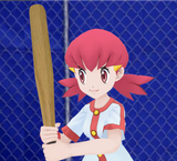 cute wife holding a bat