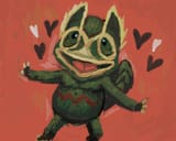 Heccin Chonker Keckleon Lovingly Teetering Over to Its Trainer