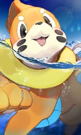 cute swimming buizel