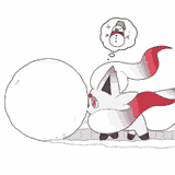 hisuian zorua wants to make a snowman