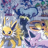 Eeveelutions in rainstorm @pafu_cico
