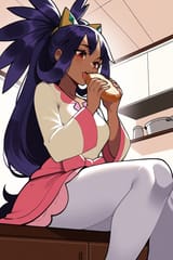 older iris eating bread