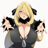 cynthia (pokemon), 1girl, shirt gap, kloah, imminent kiss, s-1640310808