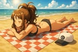 20250617_0828_Hilda Suntanning Beachside_simple_compose_01jxz7z2fcefvbgagac9z5j5j3