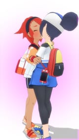 tina and fem mc kiss