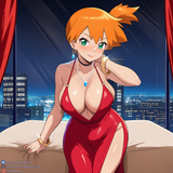 _hotel room, cityscape, large breasts, cocktail dress, s-465797875