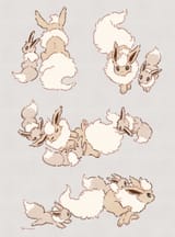 __eevee_and_flareon_pokemon_drawn_by_yurano_upao__f34d30570653def258d46fe11b8f0897