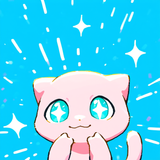 no humans, mew, sparkling eyes, smile, arms up, portrait, straight-on s-2043029075