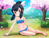 liza bikini in sakura petals