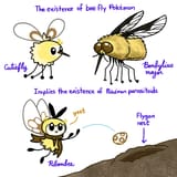 bee flies by ketrinadrawsalot