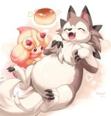 __alcremie_and_lycanroc_pokemon_and_1_more_drawn_by_hoishere7__1d82f4884425bed9e27efeded6f6fdf8