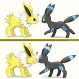 Jolteon and Umbreon booping