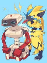 __zeraora_and_family_computer_robot_pokemon_and_1_more_drawn_by_yasaikakiage__64a7a8061cfb2552d1e72e4edfe71ffc