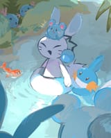 __mudkip_wooper_tatsugiri_azurill_and_warabbit_pokemon_and_1_more_drawn_by_basilbxun__6cdf23731c19c01af8c9fe304fc21862