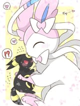 tiny umbreon x giant sylveon
