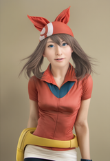 may (pokemon), real, human focus, photorealism, photography (artwork), s-2750634245