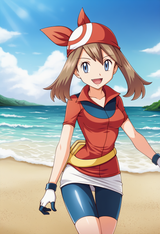 may (pokemon), real, photography (artwork), girl, beach, s-202828124