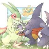 __garchomp_dragonite_flygon_ampharos_and_breloom_pokemon_drawn_by_knhb_tail__536d743845a7ee532a495198fe17da9c