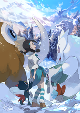 __froslass_sneasel_candice_abomasnow_and_mamoswine_pokemon_and_1_more_drawn_by_e_volution__562cf4e96b5136fbe10e49eb30a9c9ef