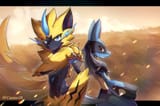 __lucario_and_zeraora_pokemon_drawn_by_cazmo__0055f16b131e4057cff5253ae1886a13