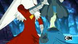 blaziken throwing lucario