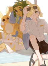 __gladion_hau_and_alolan_raichu_pokemon_and_1_more_drawn_by_fua1heyvot4ifsr__3561801f48cf9791f5dbf4a55ebdd433