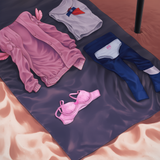 No humans, unworn clothes, beach, towel, umbrella, sand, Lacey (pokemon), unworn s-583986513