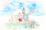 197 Paying Respects at grave @denmofumofu
